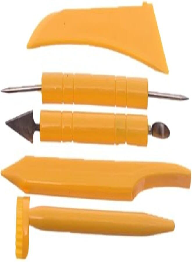 Elmaayergy B-9_ E0023A/M-176-2 Set Of 5 Pieces Of Wooden Sculpting Modeling Tool With Durable Material, Suitable For School And Home